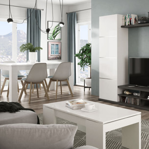 Mesa Centro Elevable 43x100x50 Cm Blanco Brillo