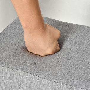 Repose-pied pouf tabouret style contemporain max. 150 Kg tissu gris clair chiné