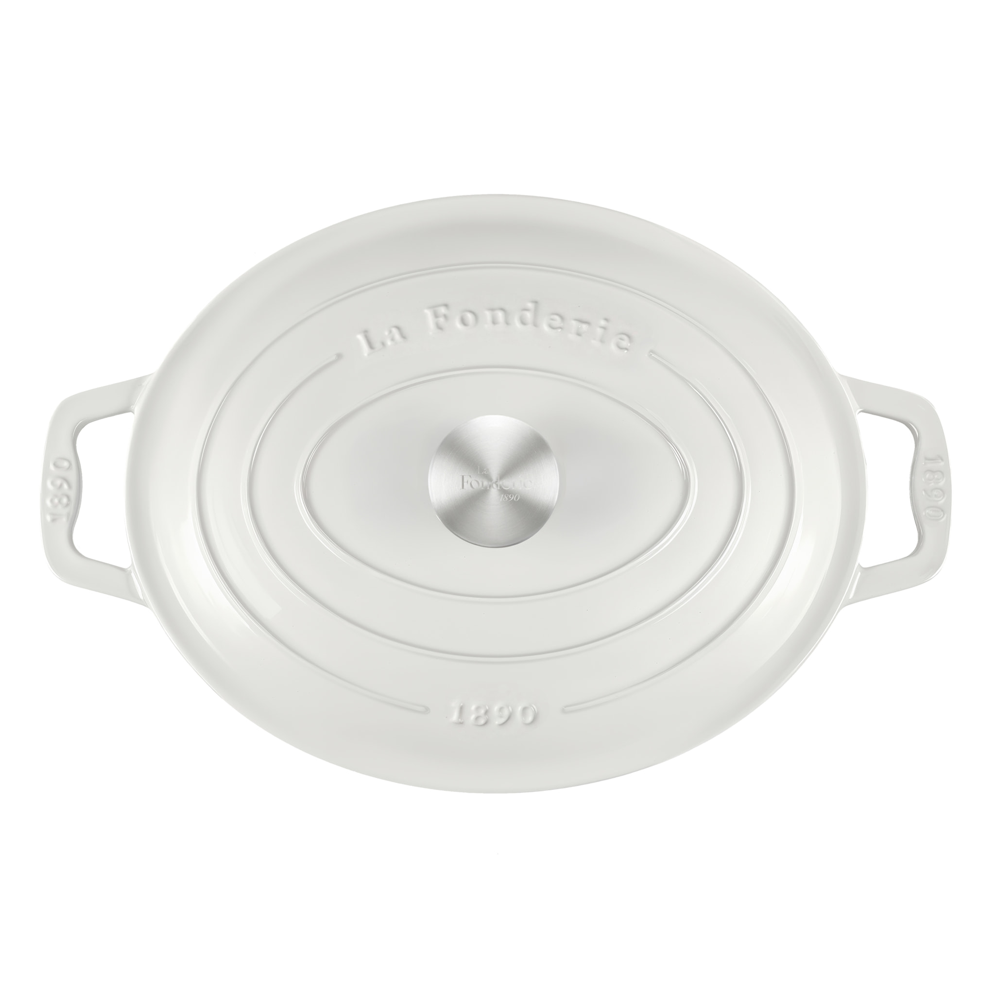 La Fonderie 1890 IENA36, Cacerola de hierro fundido, 36cm, capacidad 7,7L, beige, compatible con todos los fuegos, inducción, gas, parrilla, horno.