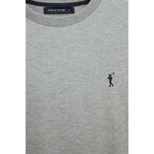 Maglietta grigio vigorè a maniche corte con ricamo Rigby Go