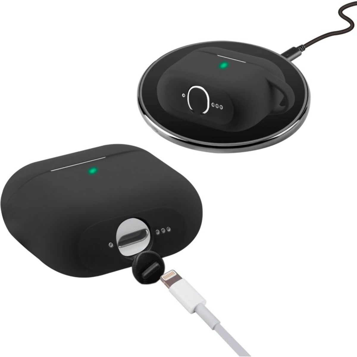 Pack ESSENTIELB étui de protection / coque noir - Compatible AirPods 4 et AirPods 5