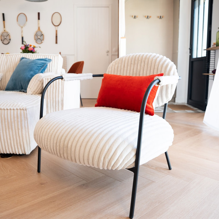Fauteuil en velours côtelé - LEON