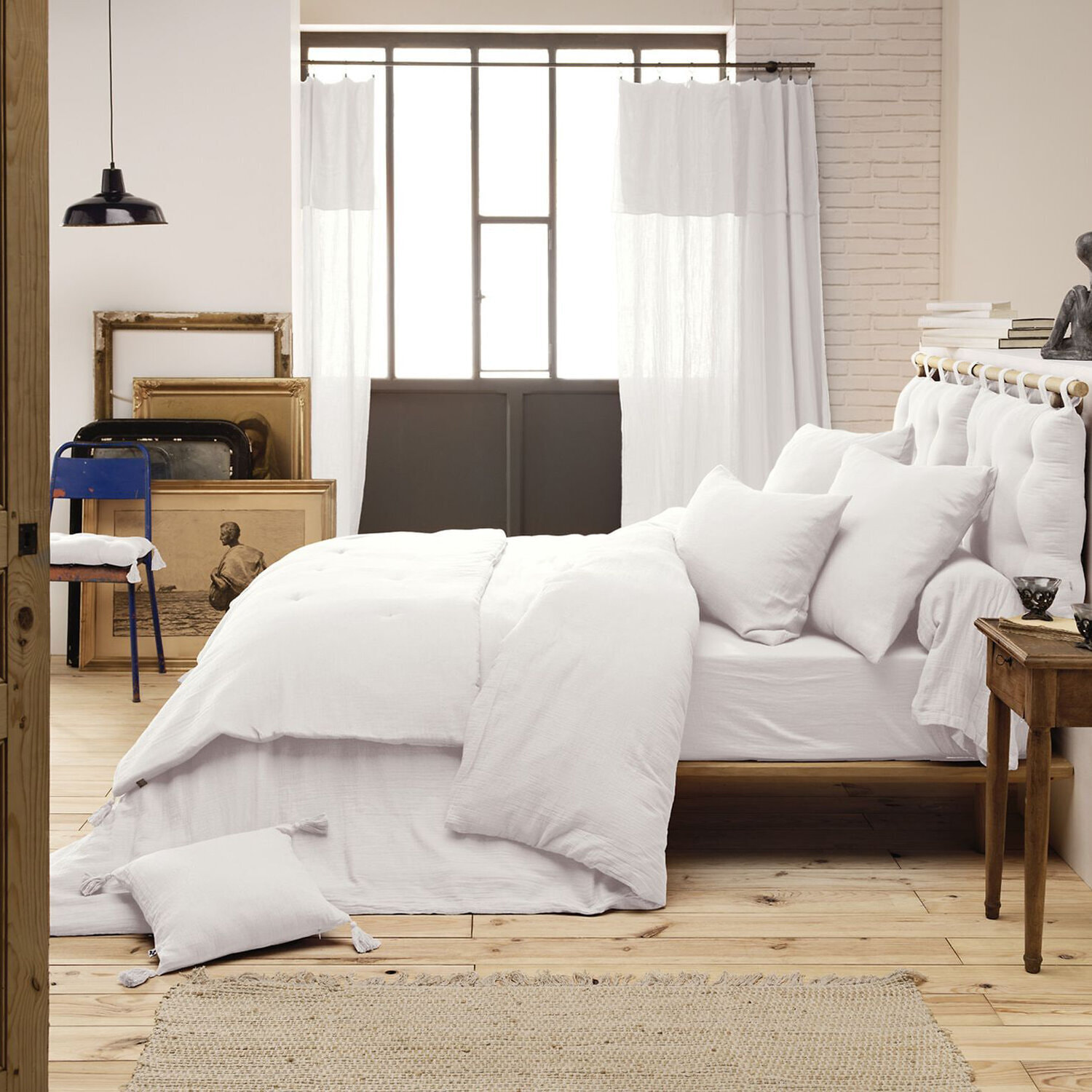 Drap housse - bonnet:30cm - 100% gaze de coton chantilly