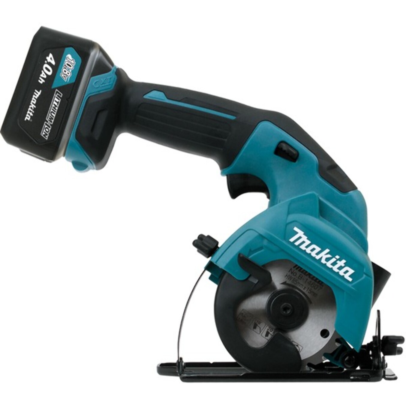 Scie circulaire 10.8V CXT Ø85 mm - MAKITA - avec 2 batteries 12V 4.0Ah - chargeur - MakPac - HS301DSMJ