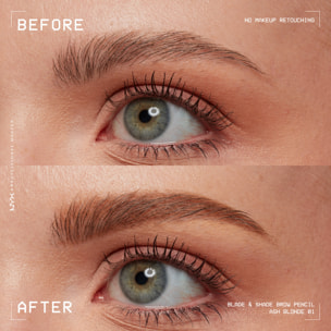 NYX Professional Makeup Blade & Shade, Crayon sourcils double embout, tenue jusqu'à 16h, Ash Blonde