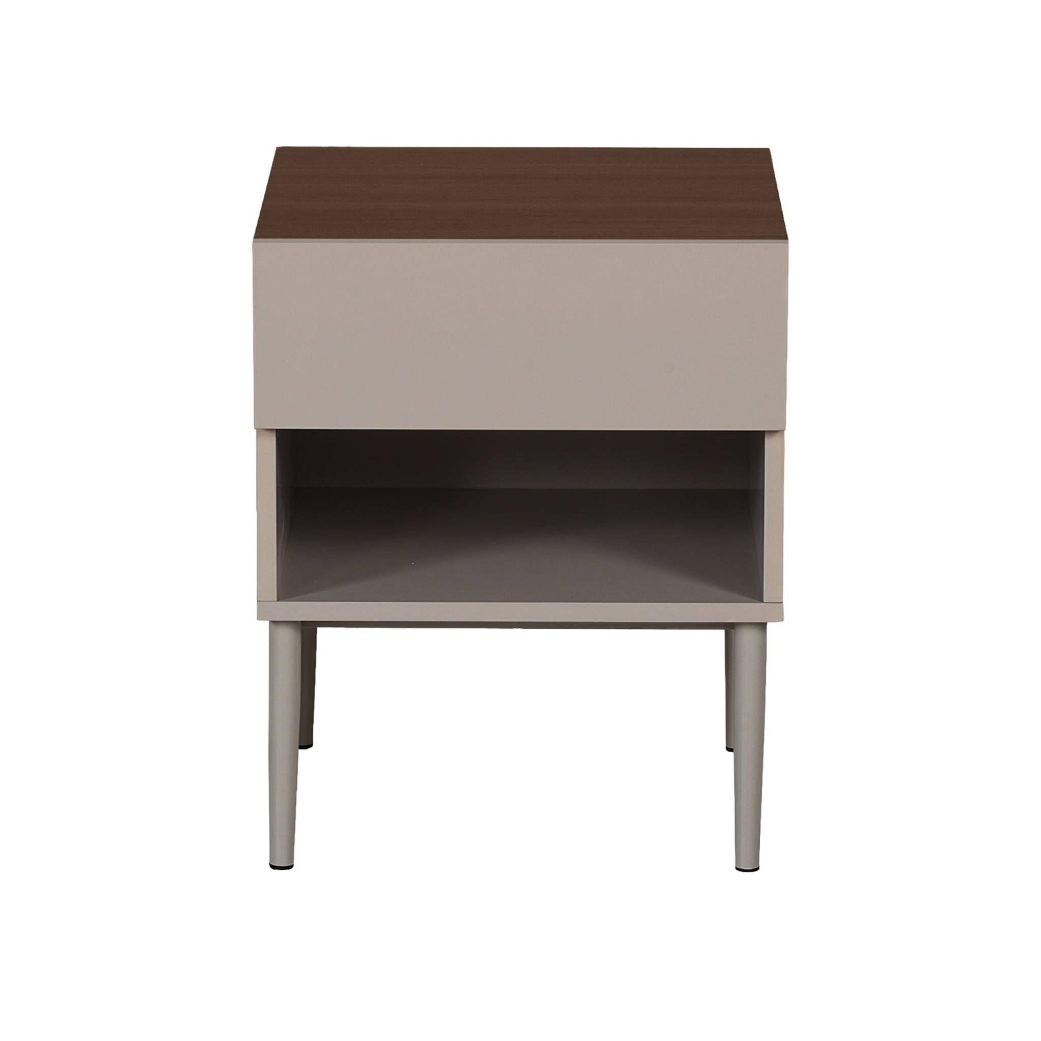 Table de chevet métal et décor bois 1 porte 1 niche (lot de 2) ASHTON