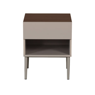 Table de chevet métal et décor bois 1 porte 1 niche (lot de 2) ASHTON