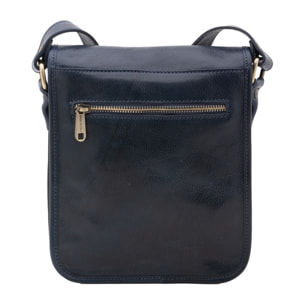 Borsa a tracolla uomo in vera pelle - Modello False - Made in Italy - 23.0 x 20.0 x 9.0 cm