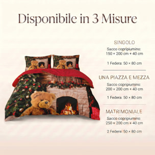 Parure Copripiumino in 100% Cotone con Federe Coordinate, Morbida e Traspirante, Certificata OEKO-TEX, Fantasie Moderne per Camera da Letto