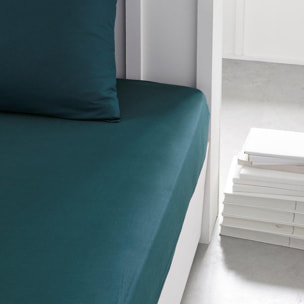 Drap housse pour lit ESSENTIAL vert foncé