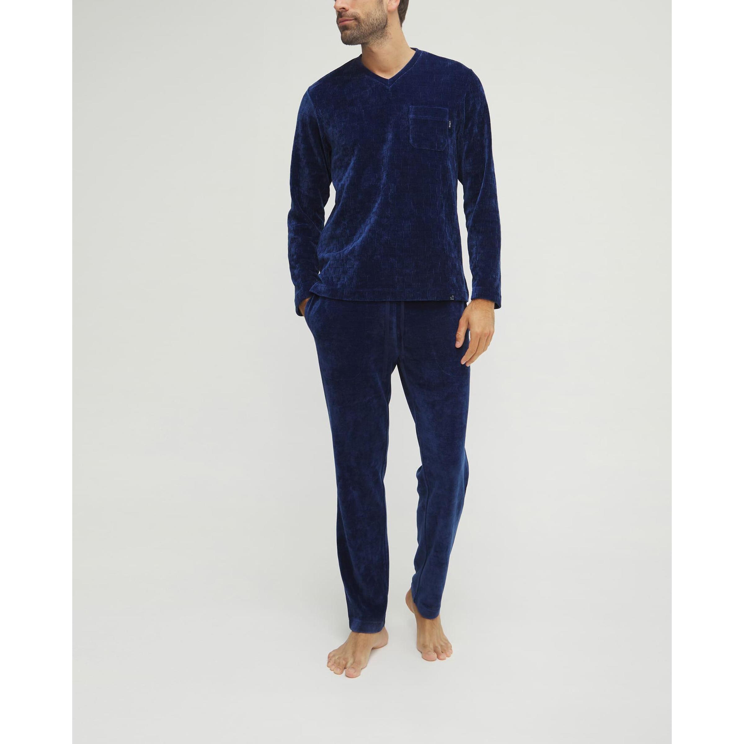 Pijama hombre terciopelo cuadritos