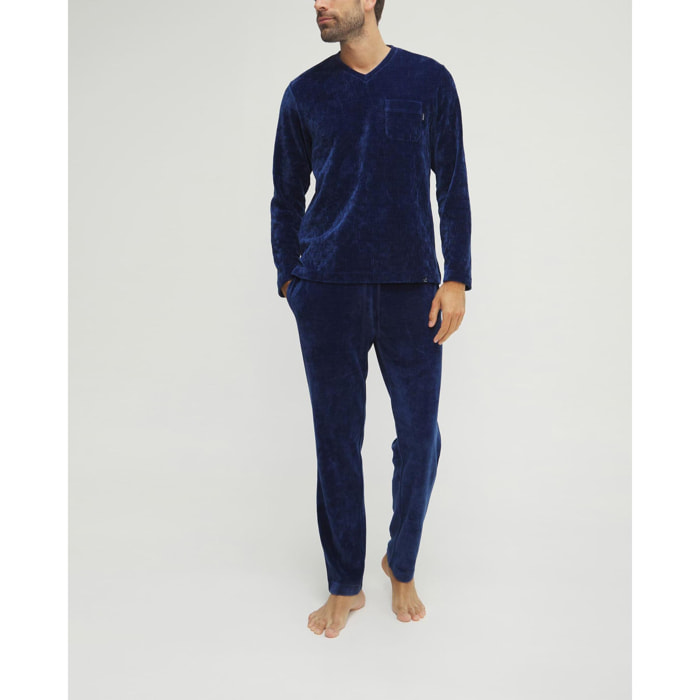 Pijama hombre terciopelo cuadritos