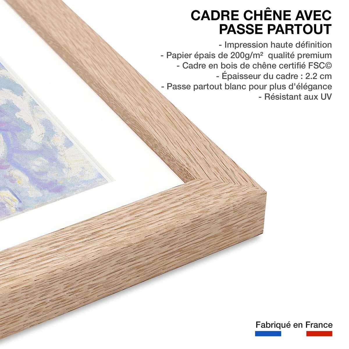 Poster Le Weisshorn vu du Montana - Ferdinad Hodler Affiche sous cadre bois