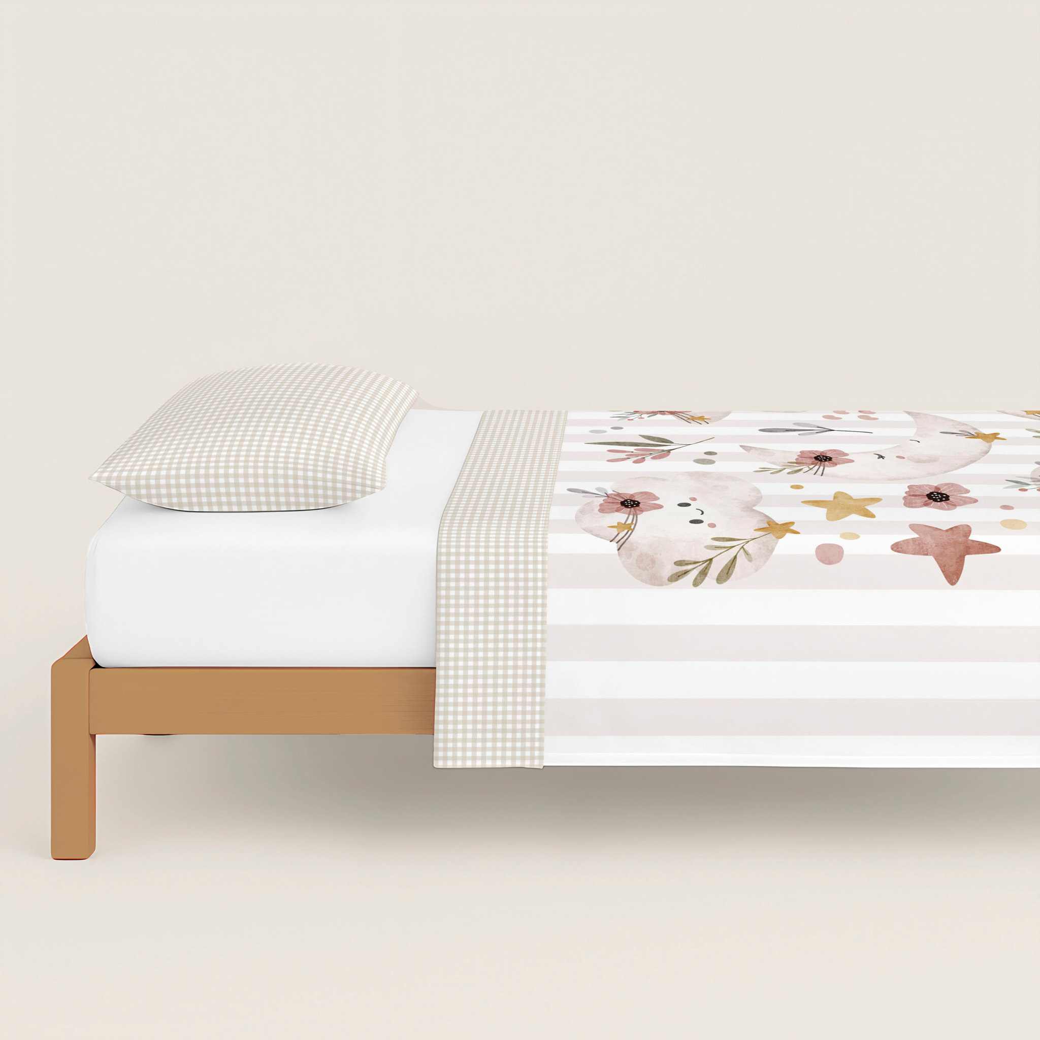Funda Nórdica Estampada - Infantil - 100% Algodón - Incluye 1 Funda de Almohada - Marela