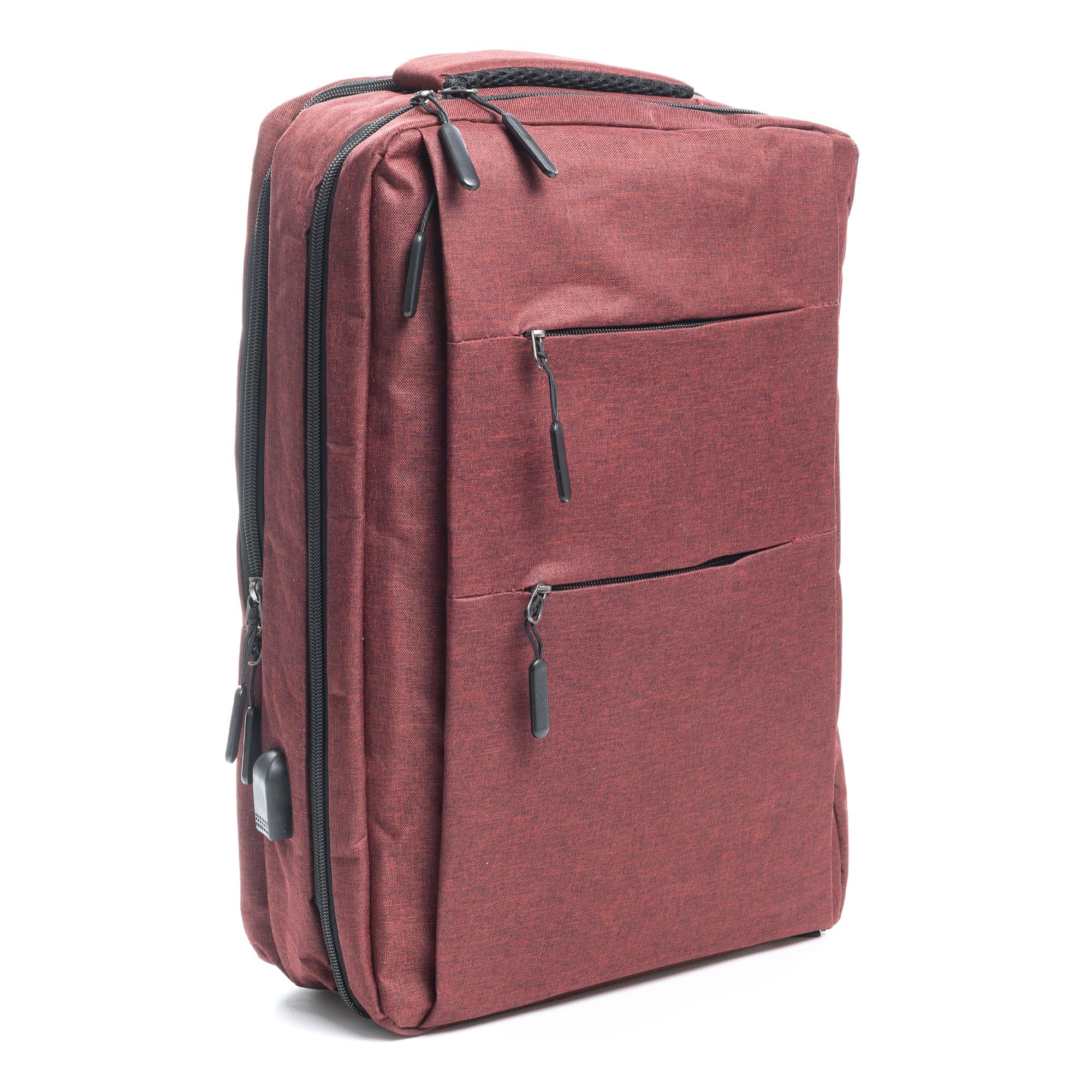 Zaino da cabina multiscomparto, porta laptop 17''. Adattabile a Trolley. Presa USB esterna nascosta.