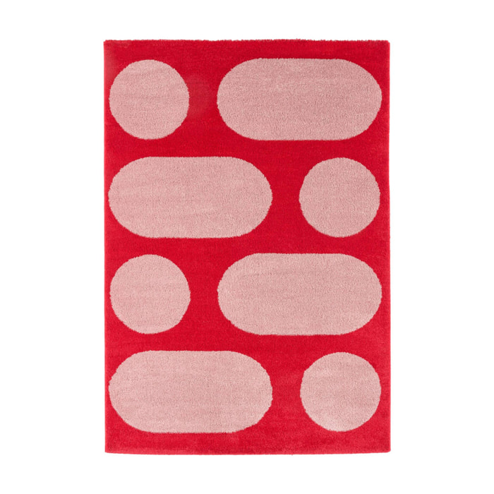 Tapis intérieur JOYCE rouge. motif moderne. 160 x 230 cm