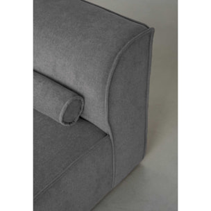Felix - canapé modulable 2 places en tissu texturé - Gris foncé
