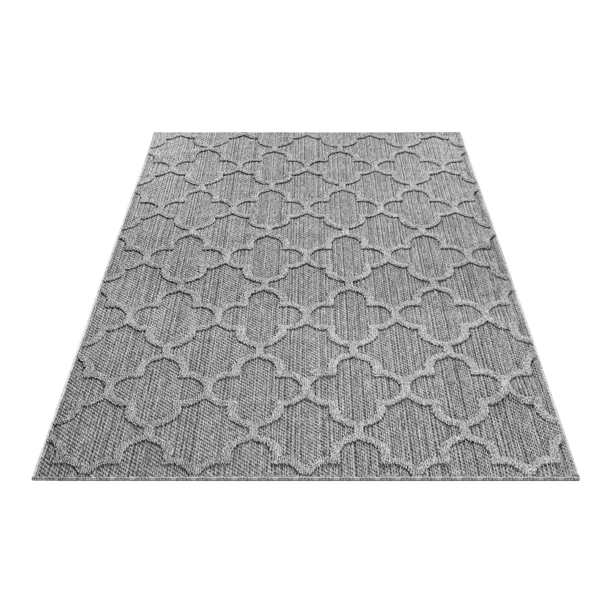PATARA - Tapis intérieur/extérieur motif baroque gris - PAT4951GRI