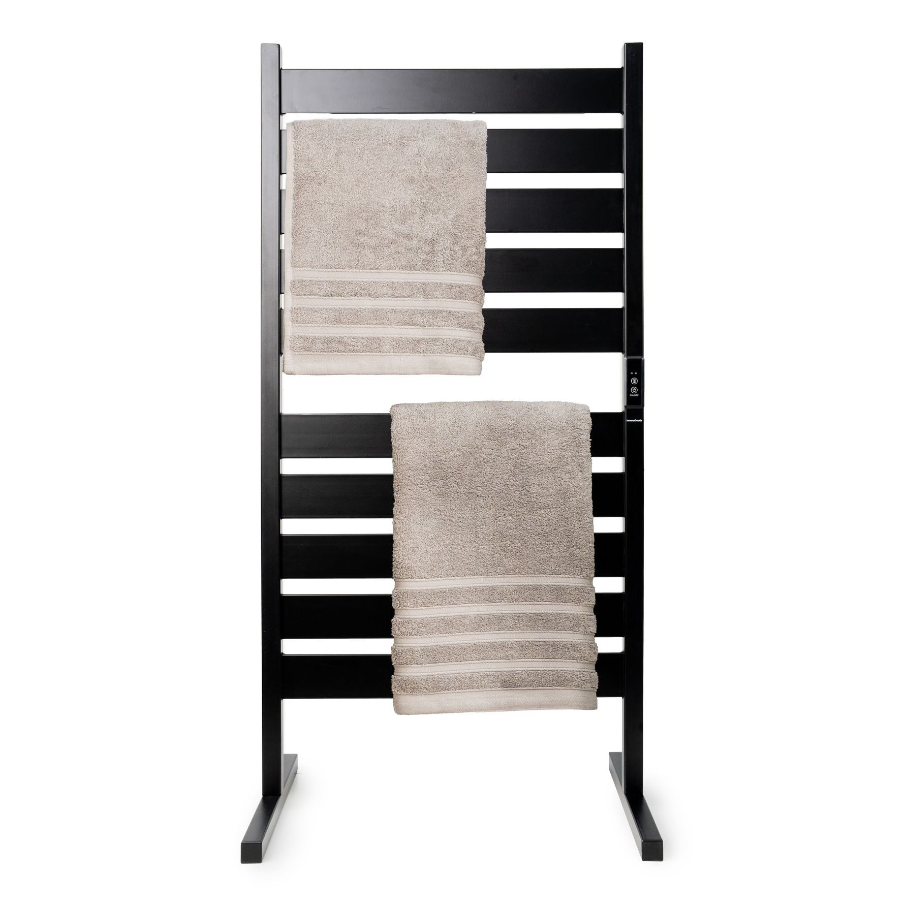 Asciugamano elettrico da terra o parete 10 barre - nero - 102 x 5 x 52 cm