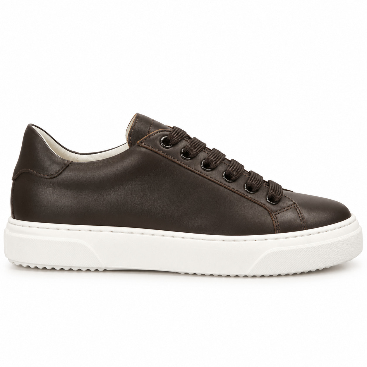 Sneakers stringate in vera pelle