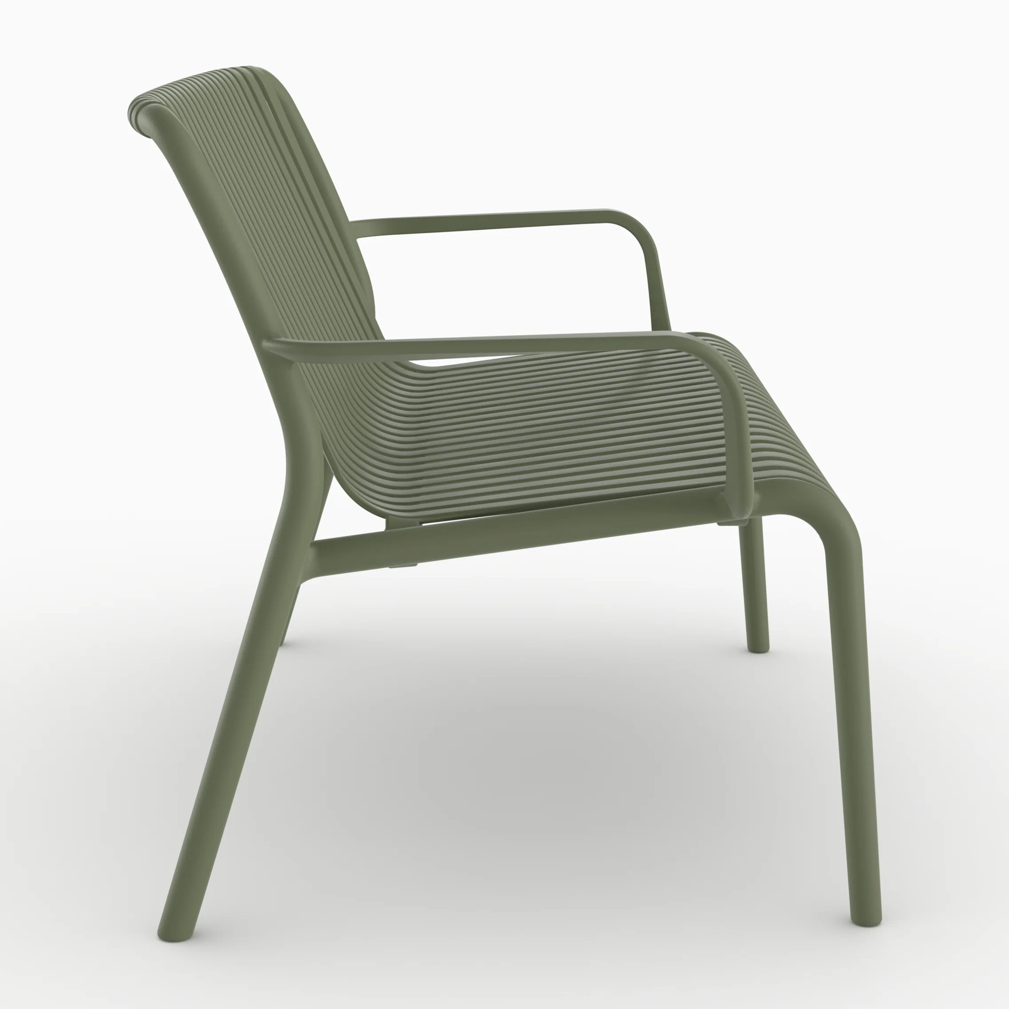 Salon de jardin 4 places en plastique vert kaki  - Ivy