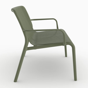 Salon de jardin 4 places en plastique vert kaki  - Ivy