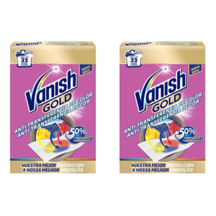 Toallitas antitransferencia de color para la ropa Vanish Gold (2x 32 lavados)