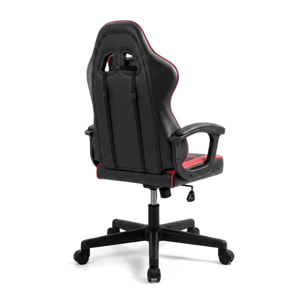 Silla gaming reclinable y con altura ajustable en negro y rojo Raptor Negro - Rojo