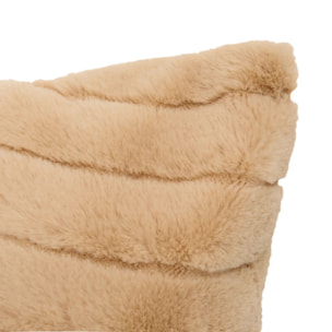 Coussin Arka rectangulaire 50x80cm effet fausse fourrure beige