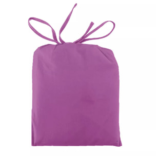 Lot h.couette +taies pur coton lavé uni violet Zora raisin