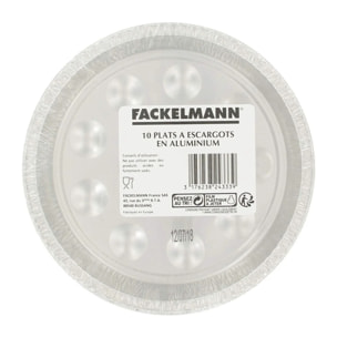 Lot de 10 plats à escargots en aluminium 17,5 cm Fackelmann