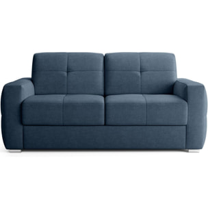 Canapé capitonné convertible 3 places en tissu chenille - ouverture express - CASSIAN