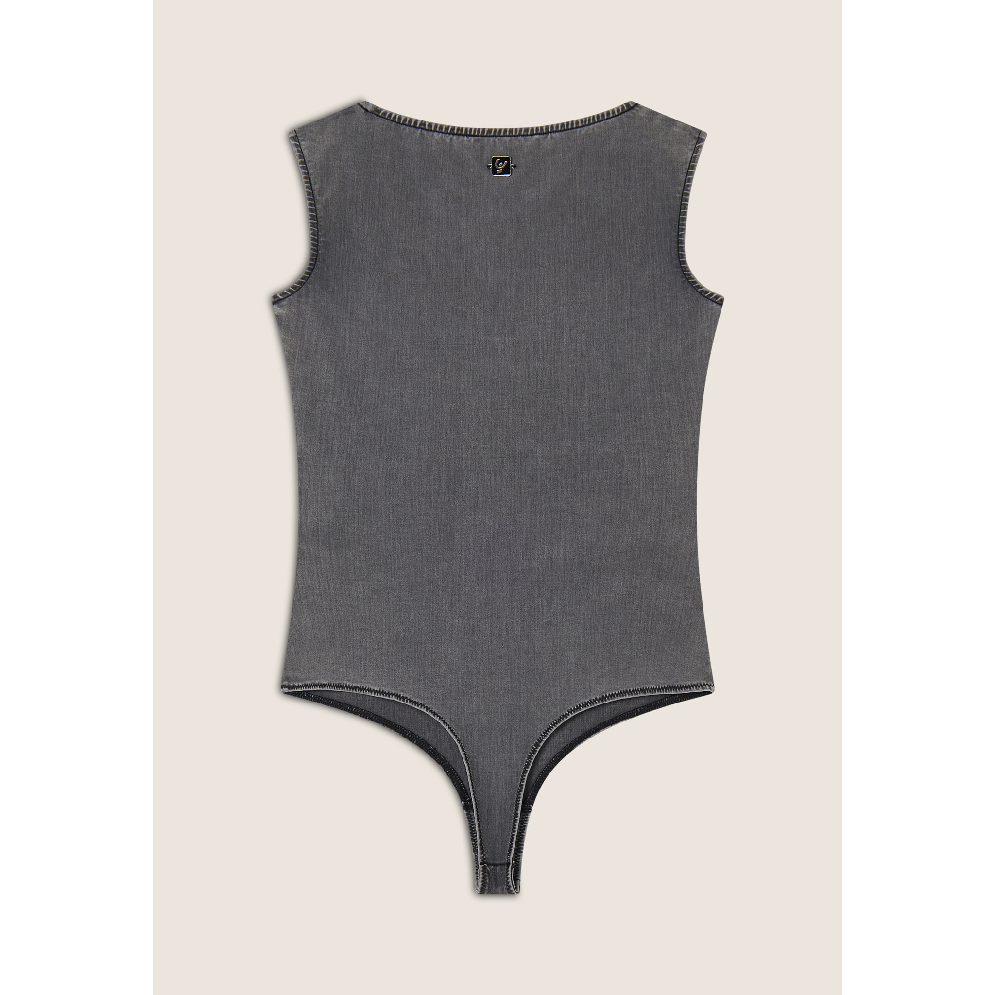 Body senza maniche in jersey TENCEL™ effetto denim