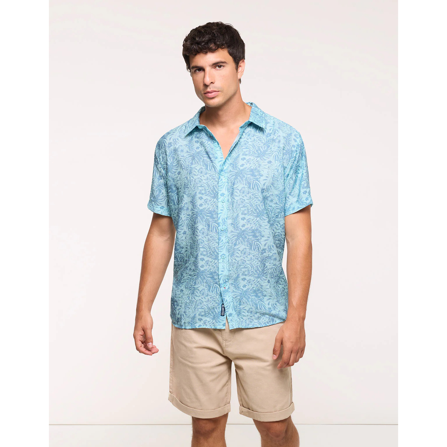 Camisa Manga Corta Azul - Westor