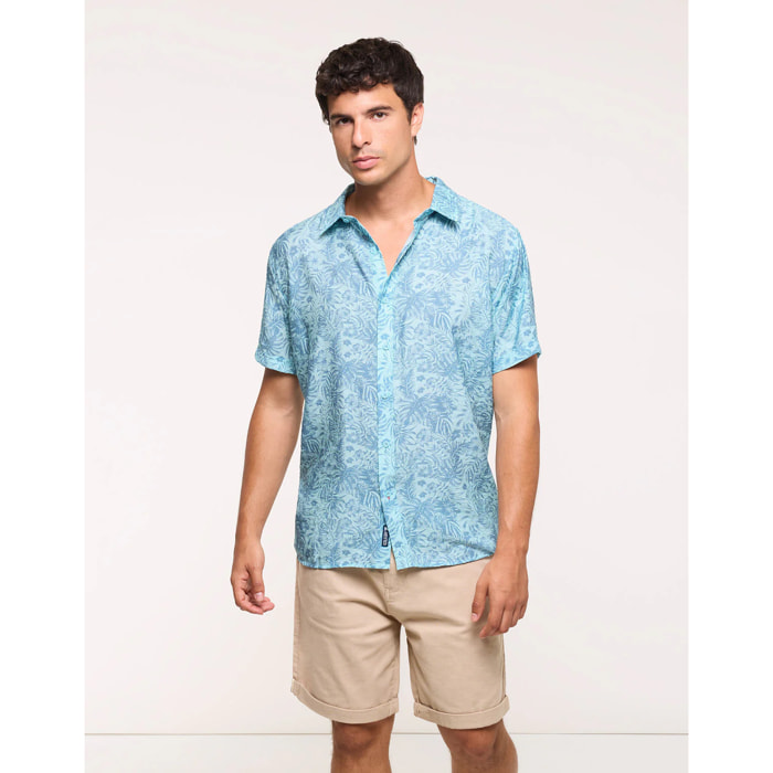 Camisa Manga Corta Azul - Westor