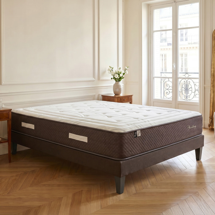 Matelas Hybride Privilège, soutien ferme, 30 cm, Mémoire de Forme Haute Densité & Ressorts Ensachés