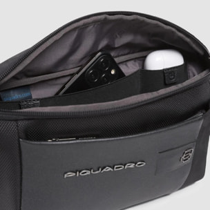 Piquadro Marsupio in tessuto riciclato e pelle