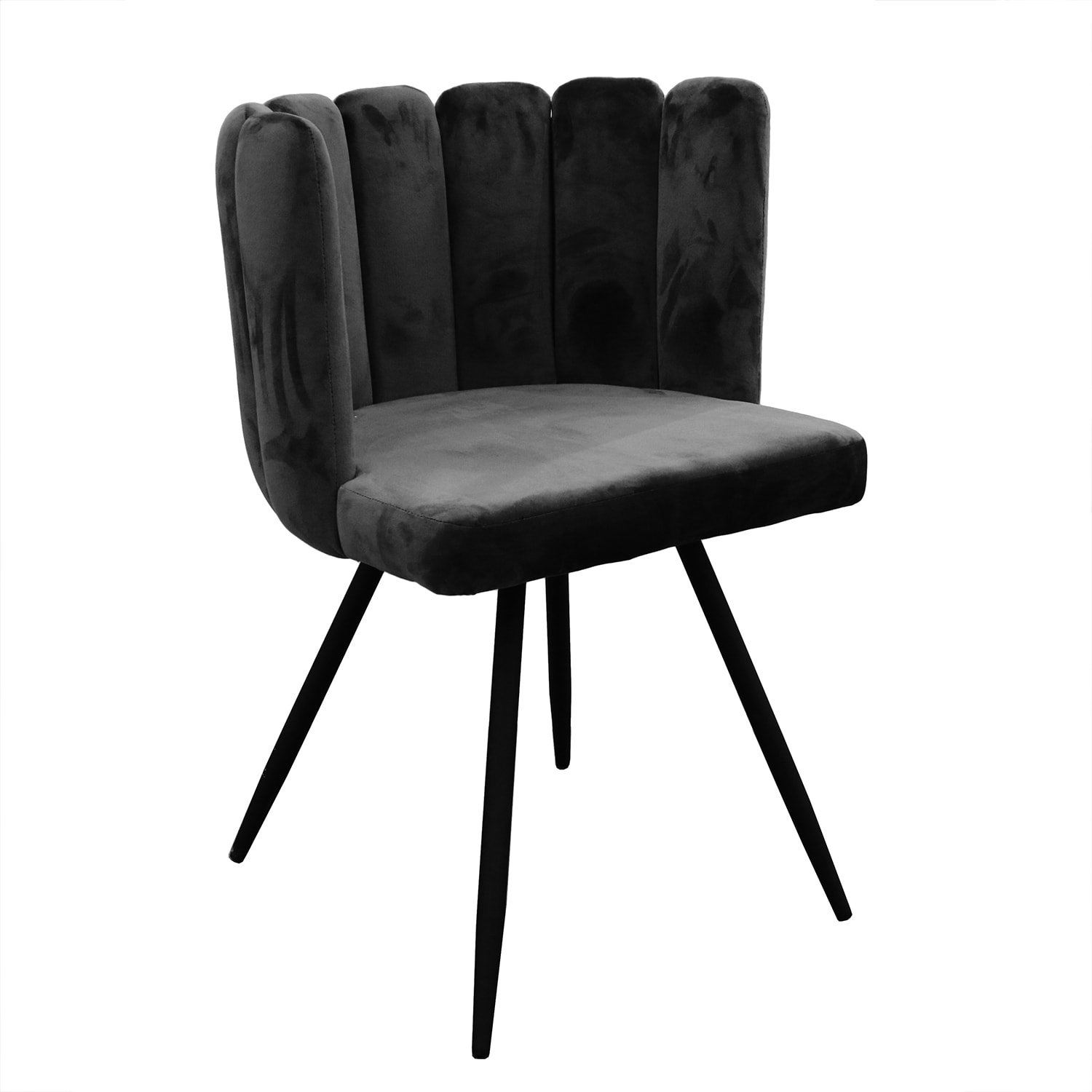 Chaise Ariel Velours Noir - Lot de 2
