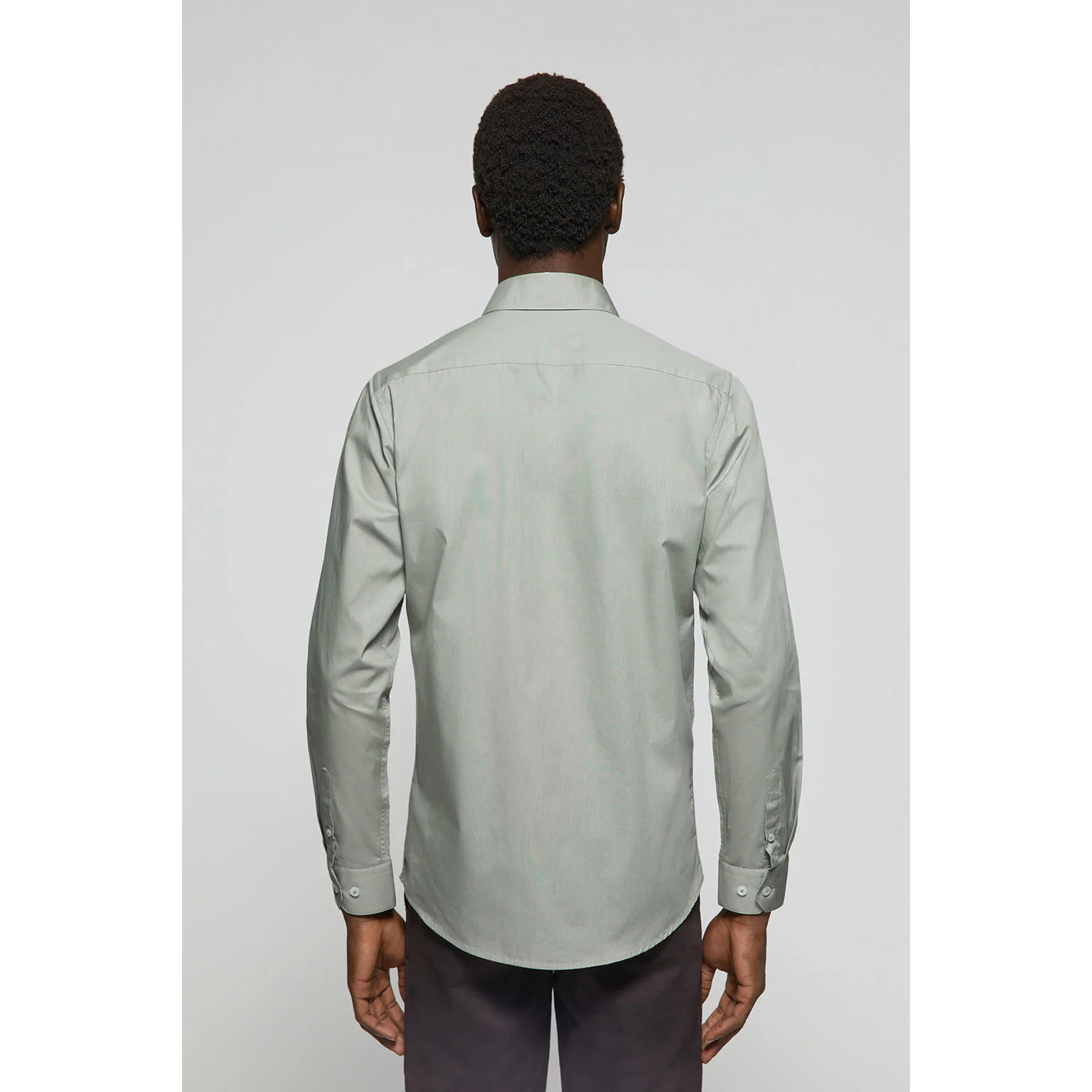 Camisa Slim de popelín verde jade con logo Rigby Go