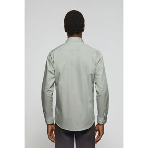 Camisa Slim de popelín verde jade con logo Rigby Go