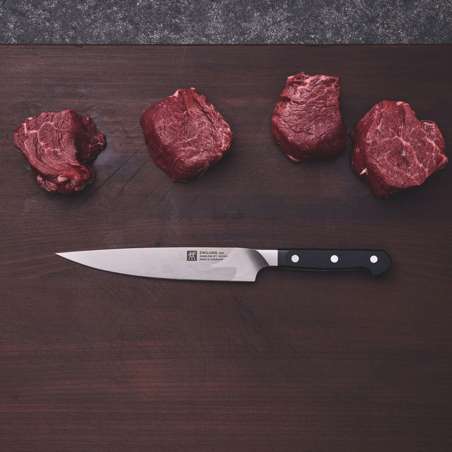 Couteau à trancher 20 cm, Tranchant lisse