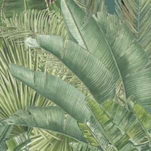 Papel pintado CERAMIKO, Mural Jungla Tropical - Verde 300x330 cm