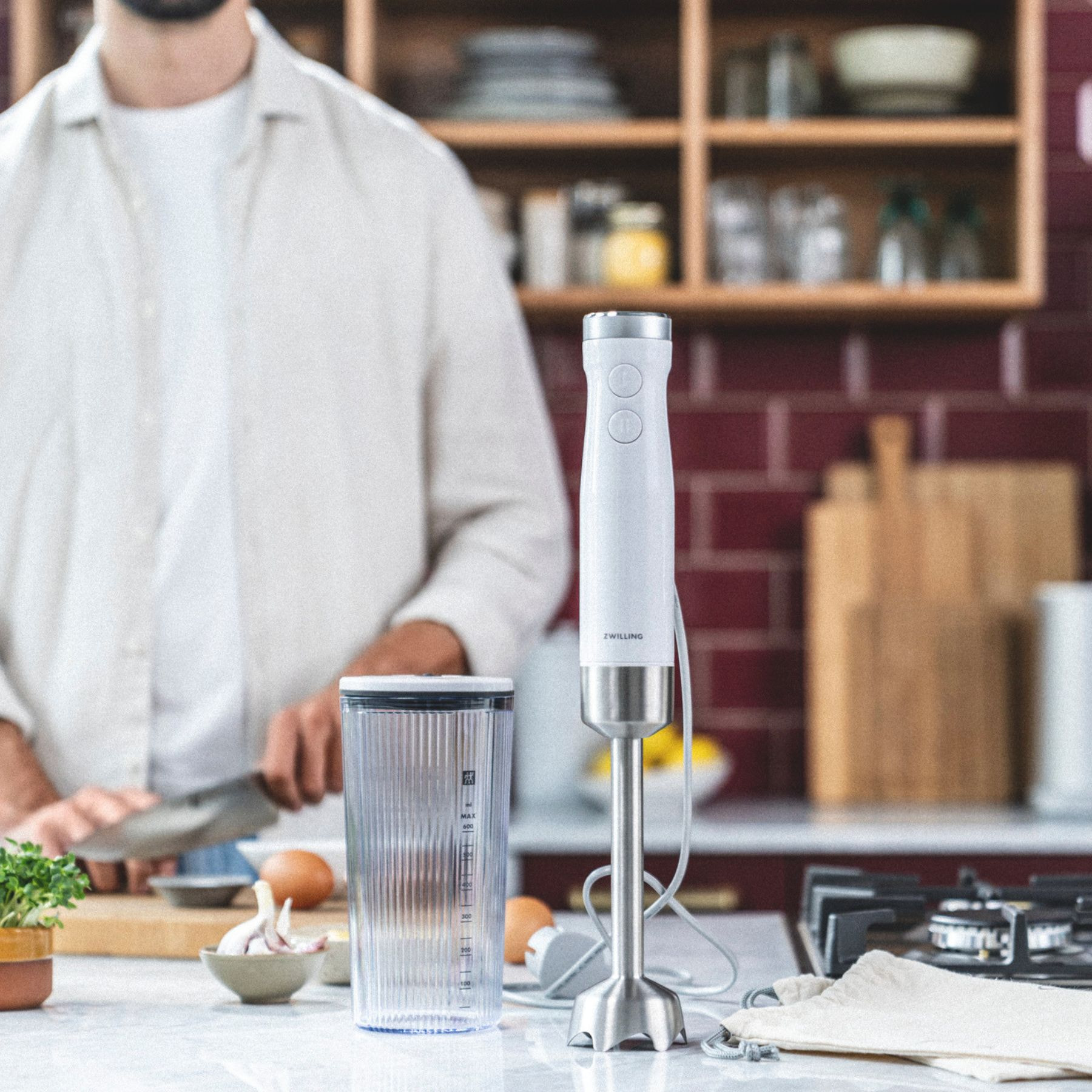 Mixeur plongeant, DC Motor, Blanc argenté