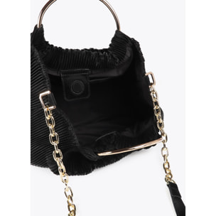 Borsa Plissettata Effetto Pelle con Etichetta 'bags lovers'