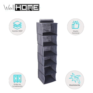 Well home organizador colgante para jerseys con 6 estantes y diseño moderno