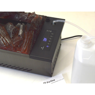 Cheminée décorative avec flamme simulée et bûches