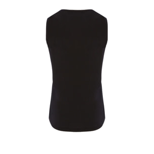 CAMISETA RUNNING SLIM MUJER SIN MANGAS BLUEBALL EN NEGRO CON LINEAS LEONARD