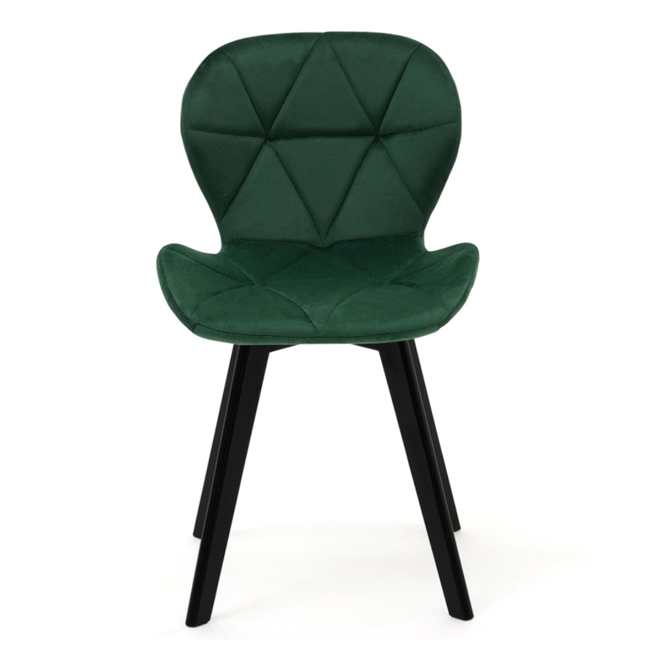Chaises Daisy en velours mix de couleurs : 1x vert, 1x gris clair, 1x gris foncé et 1x bordeaux - lot de 4