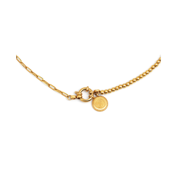 Collier Chic Pebbles Acier Plaqué Or