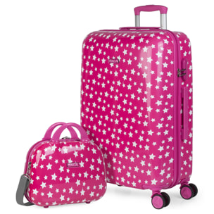 Juego De Maletas Pc Itaca Stars Fucsia
